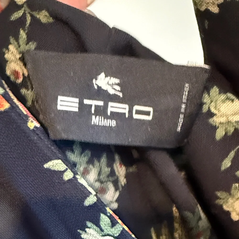 Etro Black Scarf dress with Floral Accents sz 48 New With Tags - Picture 3 of 9